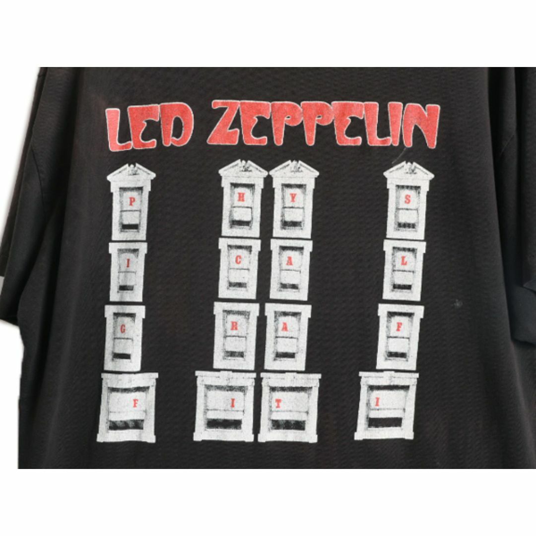 80s 90s USA製 ★ レッド ツェッペリン プリント Tシャツ メンズ XL ヴィンテージ Led Zeppelin オフィシャル バンド シングルステッチ 黒 メンズのトップス(Tシャツ/カットソー(半袖/袖なし))の商品写真