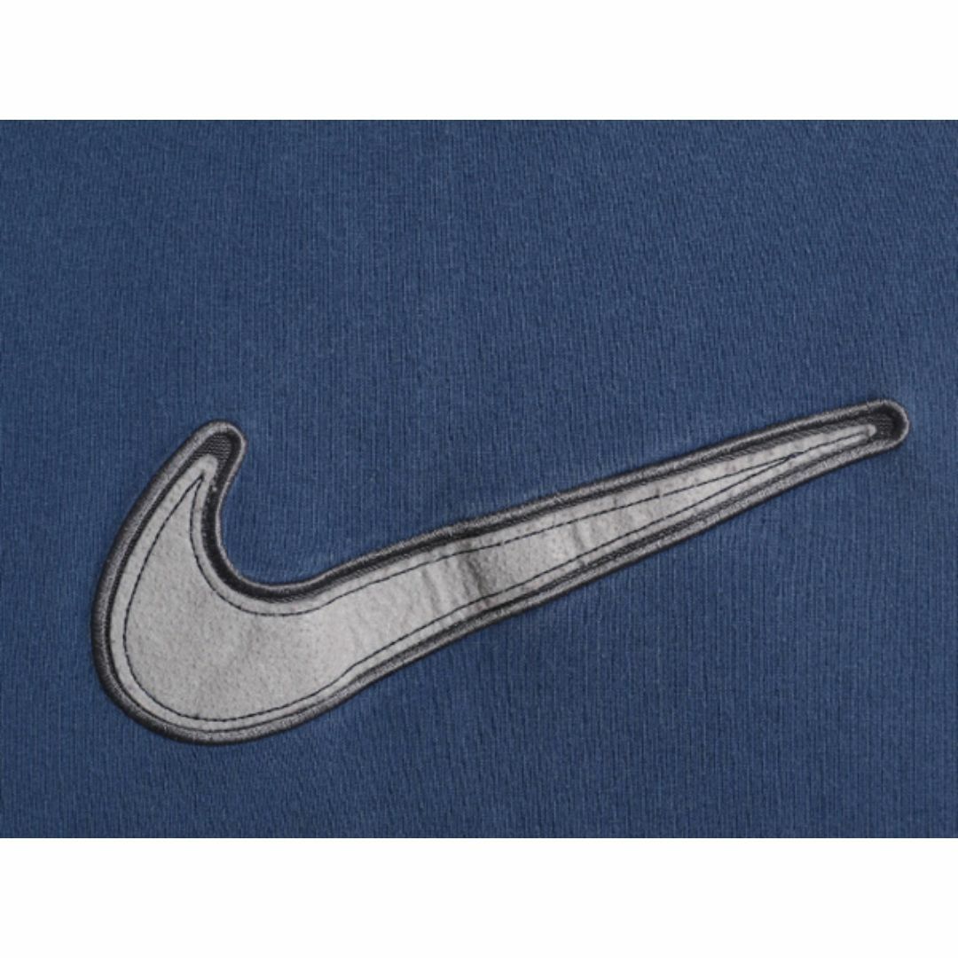 NIKE(ナイキ)の00s ナイキ スウォッシュ 刺繍 長袖 Tシャツ メンズ L 古着 00年代 オールド NIKE ビッグ ロゴ ロンT クルーネック ブルー ヘビーウェイト メンズのトップス(Tシャツ/カットソー(七分/長袖))の商品写真