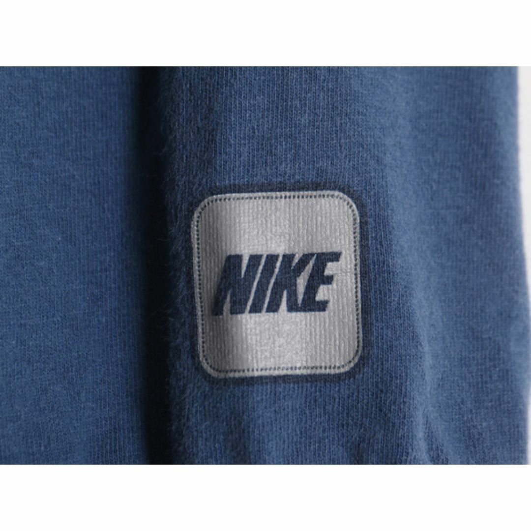 NIKE(ナイキ)の00s ナイキ スウォッシュ 刺繍 長袖 Tシャツ メンズ L 古着 00年代 オールド NIKE ビッグ ロゴ ロンT クルーネック ブルー ヘビーウェイト メンズのトップス(Tシャツ/カットソー(七分/長袖))の商品写真