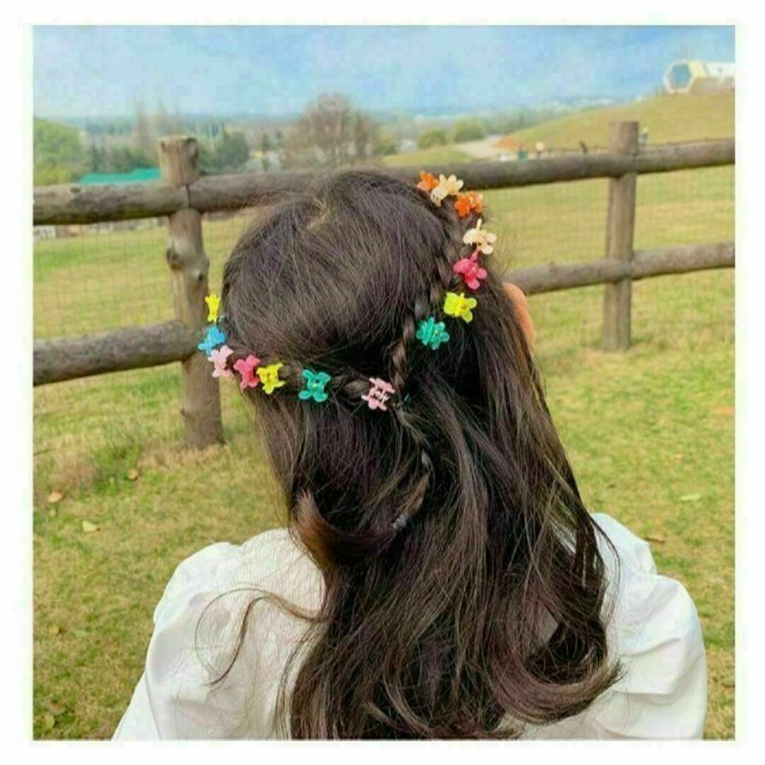 花型 ミニ ヘアクリップ 10個セット 子供 キッズ 韓国 バンスクリップ レディースのヘアアクセサリー(バレッタ/ヘアクリップ)の商品写真