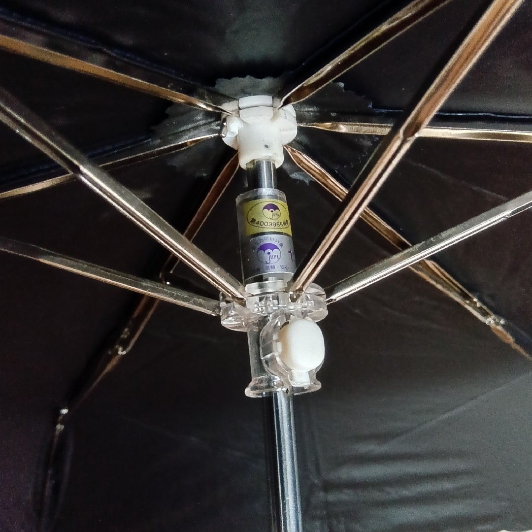 VIVAYOU(ビバユー)のビバユー VIVAYOU 晴雨兼用 折り畳み傘 ネイビー×白 水玉模様 美品 レディースのファッション小物(傘)の商品写真