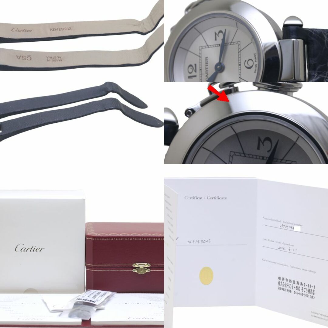 Cartier(カルティエ)のCARTIER カルティエ パシャ ミスパシャ W3140025 ステンレススチールx革 レディース/130140【中古】【腕時計】 レディースのファッション小物(腕時計)の商品写真