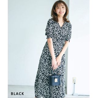 BASEMENT online 花柄カシュクールワンピース