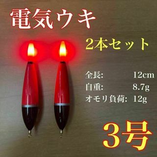 電気ウキ　3号　2本セット　棒ウキ　LED ハピソン　冨士灯器　アオリイカ(その他)