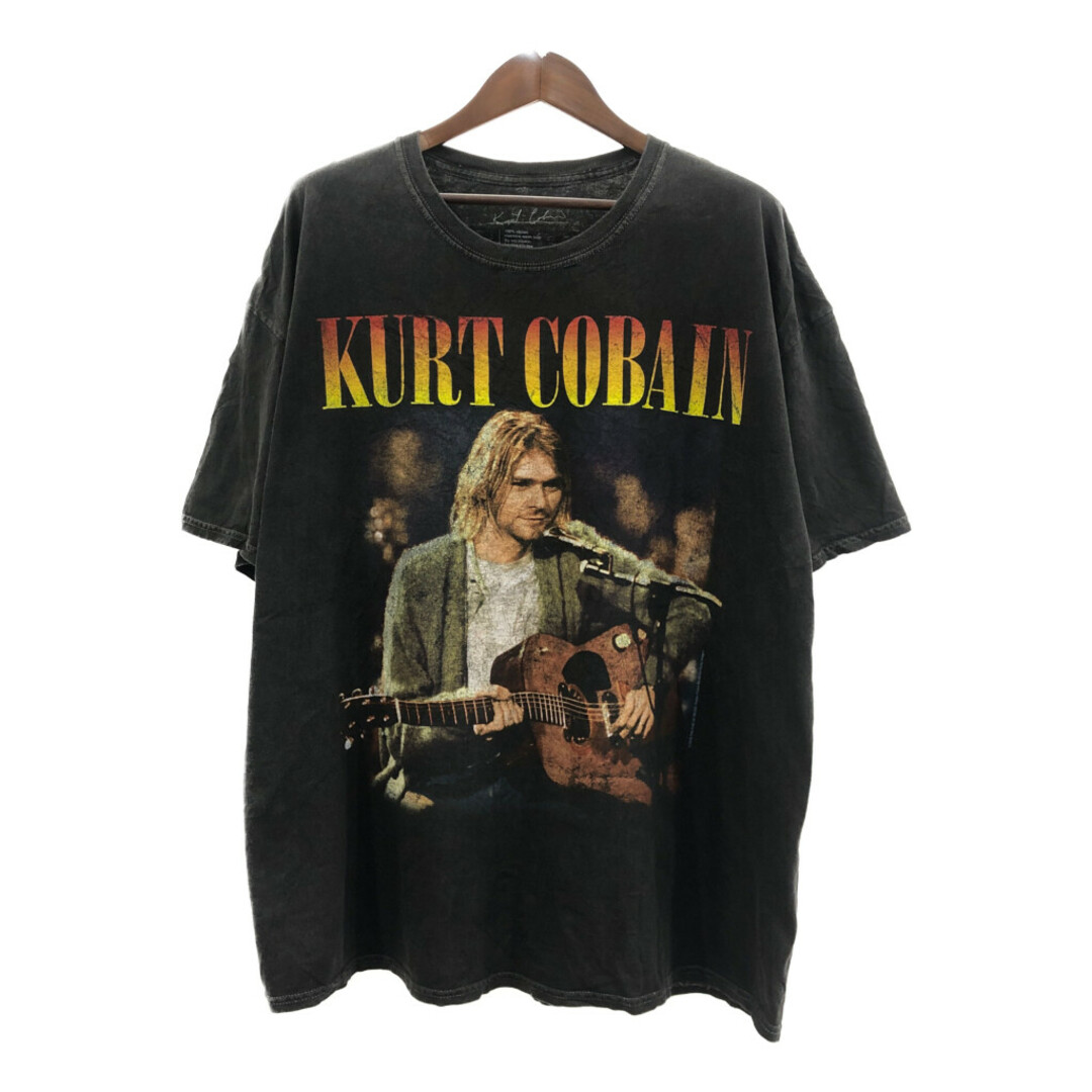 KURT COBAN カート・コバーン ニルヴァーナ 半袖Ｔシャツ 大きいサイズ バンドT ブラック (メンズ 3XL) 中古 古着 Q6492 メンズのトップス(Tシャツ/カットソー(半袖/袖なし))の商品写真