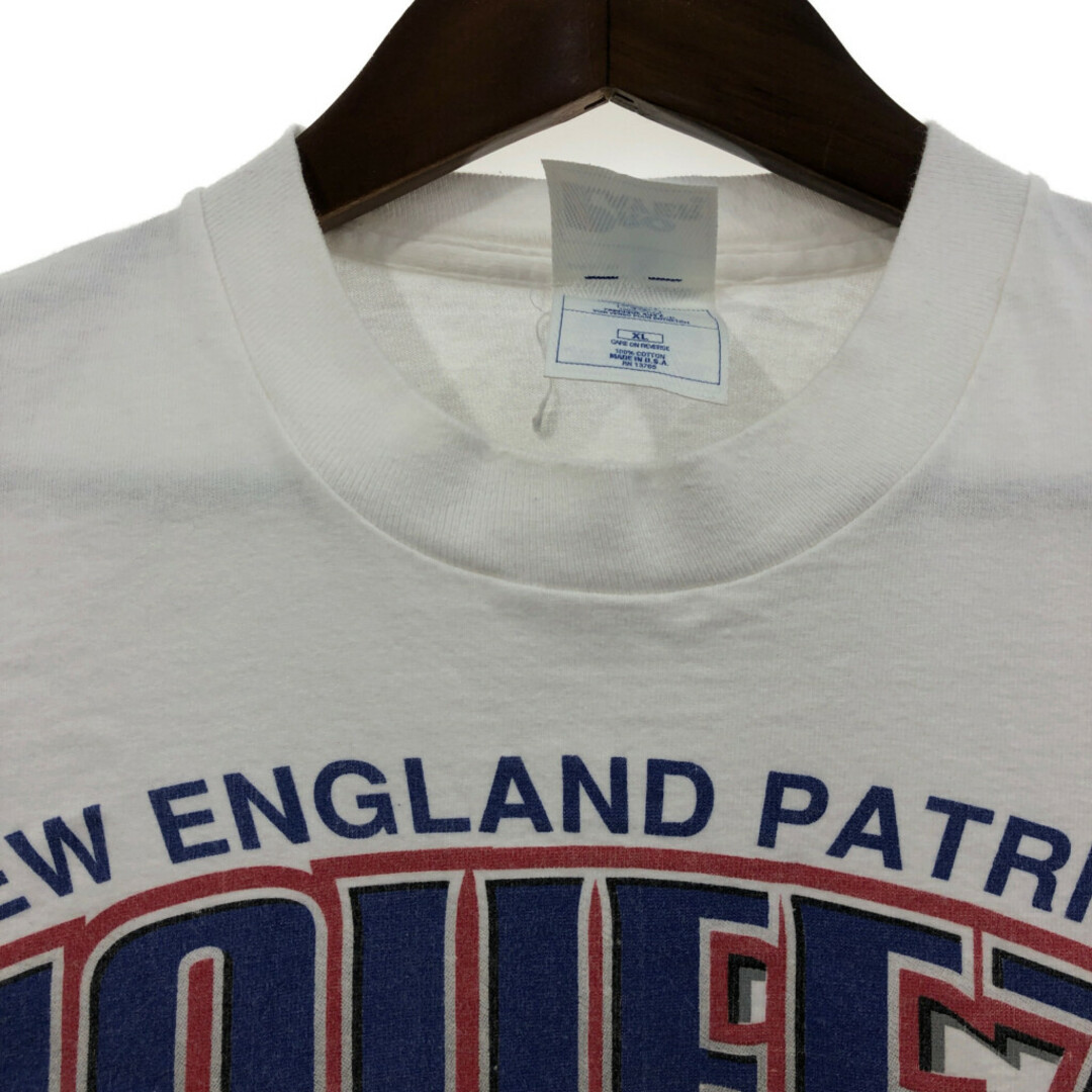 90年代 USA製 PRO PLAYER プロプレイヤー NFL ニューイングランド・ペイトリオッツ 半袖Ｔシャツ ホワイト (メンズ XL) 中古 古着 Q6493 メンズのトップス(Tシャツ/カットソー(半袖/袖なし))の商品写真