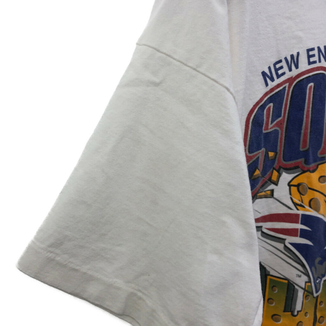 90年代 USA製 PRO PLAYER プロプレイヤー NFL ニューイングランド・ペイトリオッツ 半袖Ｔシャツ ホワイト (メンズ XL) 中古 古着 Q6493 メンズのトップス(Tシャツ/カットソー(半袖/袖なし))の商品写真