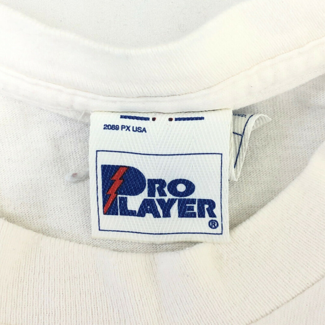 90年代 USA製 PRO PLAYER プロプレイヤー NFL ニューイングランド・ペイトリオッツ 半袖Ｔシャツ ホワイト (メンズ XL) 中古 古着 Q6493 メンズのトップス(Tシャツ/カットソー(半袖/袖なし))の商品写真