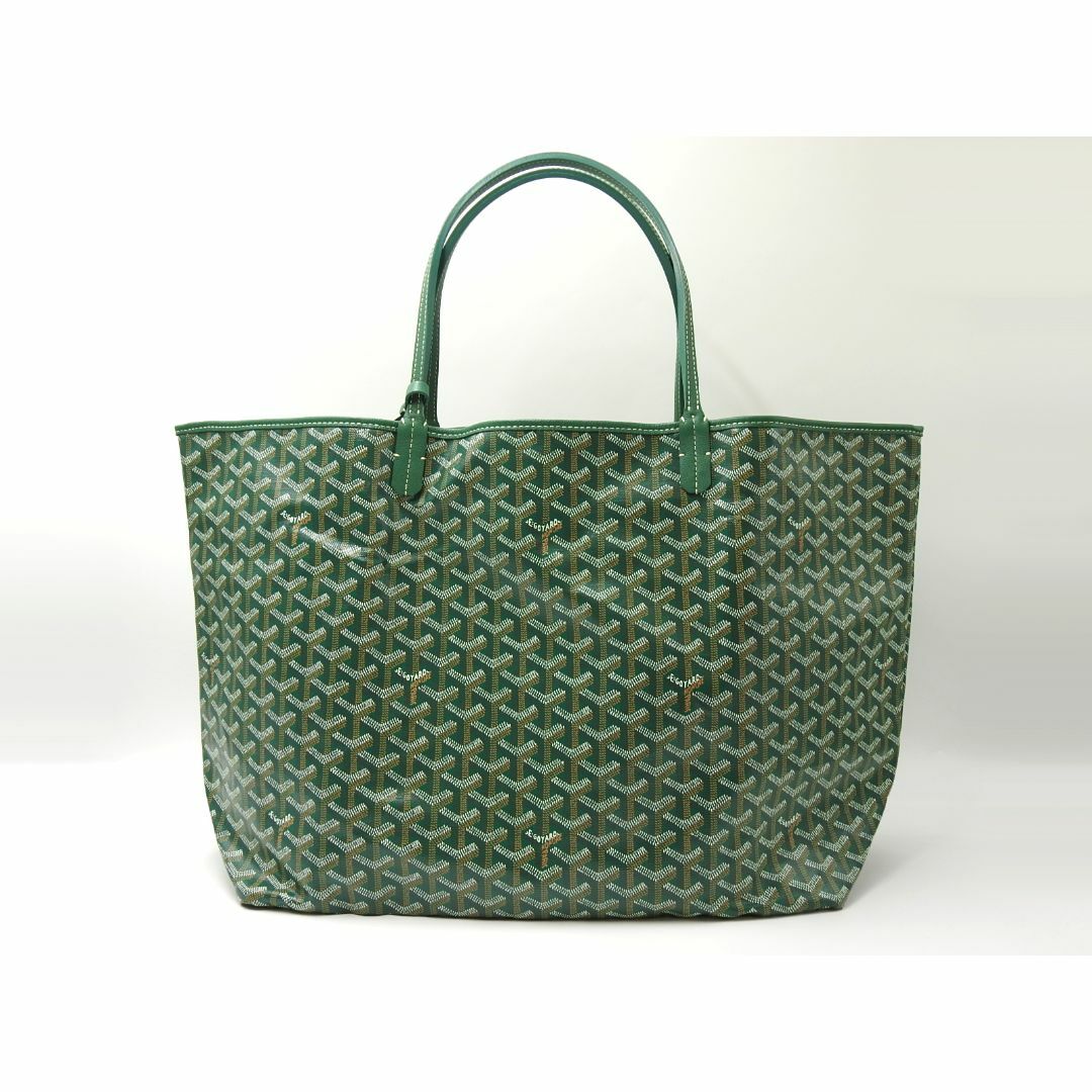 GOYARD(ゴヤール)のGOYARD ゴヤール サンルイGM トートバッグ ショルダーバッグ PVC キャンバス レザー グリーン ポーチ付き【中古】 レディースのバッグ(トートバッグ)の商品写真