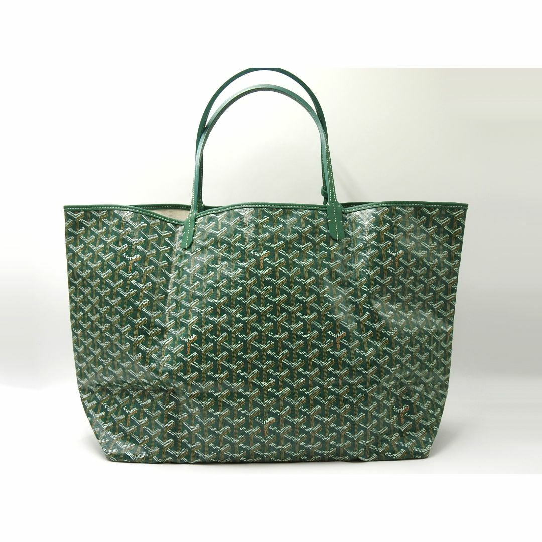 GOYARD(ゴヤール)のGOYARD ゴヤール サンルイGM トートバッグ ショルダーバッグ PVC キャンバス レザー グリーン ポーチ付き【中古】 レディースのバッグ(トートバッグ)の商品写真