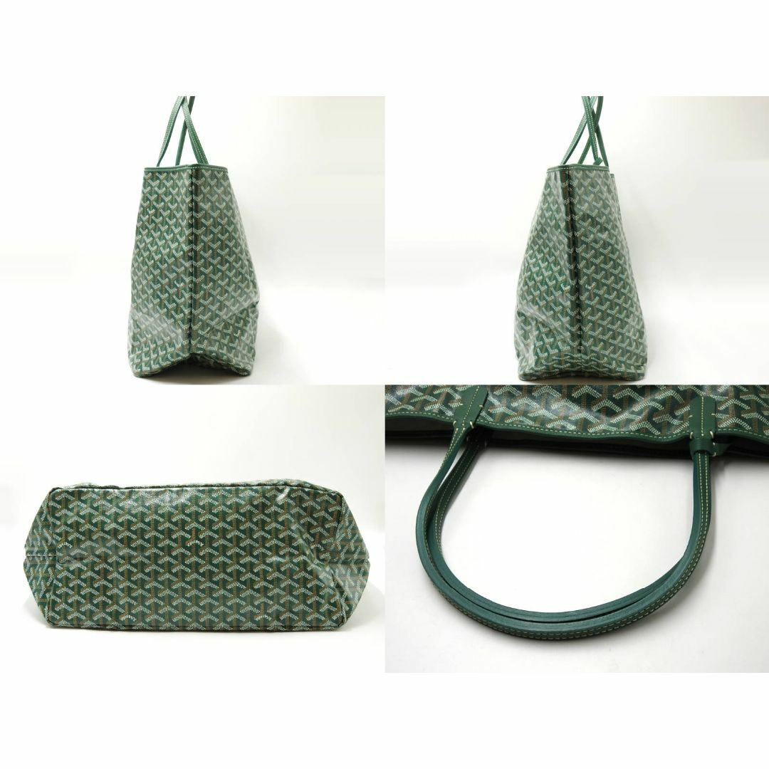 GOYARD(ゴヤール)のGOYARD ゴヤール サンルイGM トートバッグ ショルダーバッグ PVC キャンバス レザー グリーン ポーチ付き【中古】 レディースのバッグ(トートバッグ)の商品写真