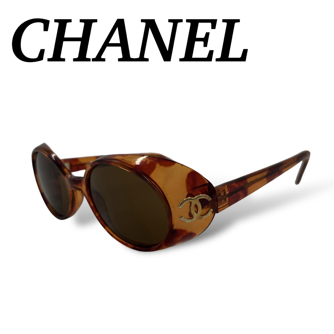 CHANEL(シャネル)のイタリア製　CHANEL  シャネル　サングラス　ココマーク　サイドロゴ　茶 レディースのファッション小物(サングラス/メガネ)の商品写真