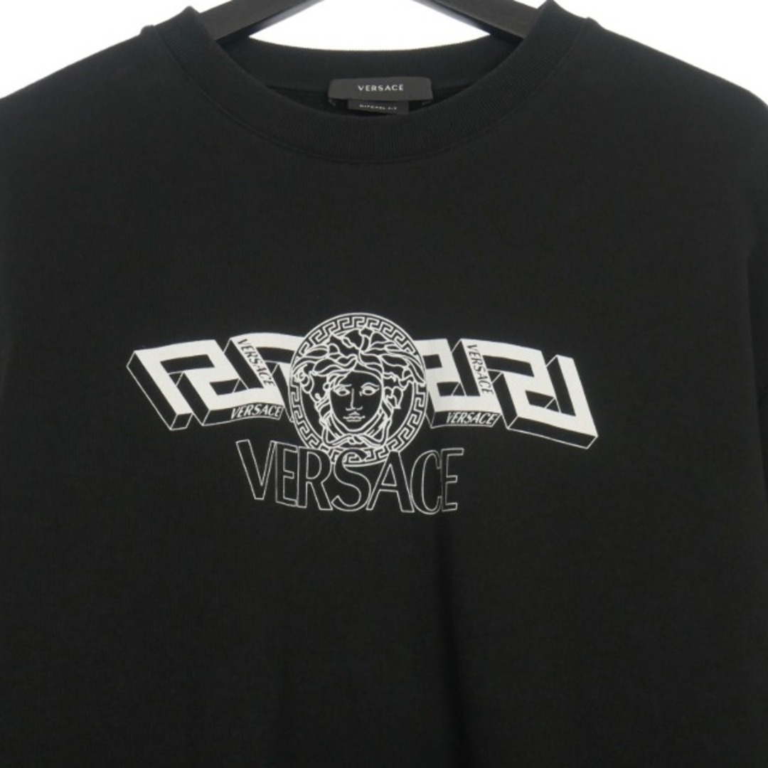 VERSACE(ヴェルサーチ)のVERSACE ラ グレカ&メデューサ プリント スウェットシャツ M ブラック メンズのトップス(その他)の商品写真