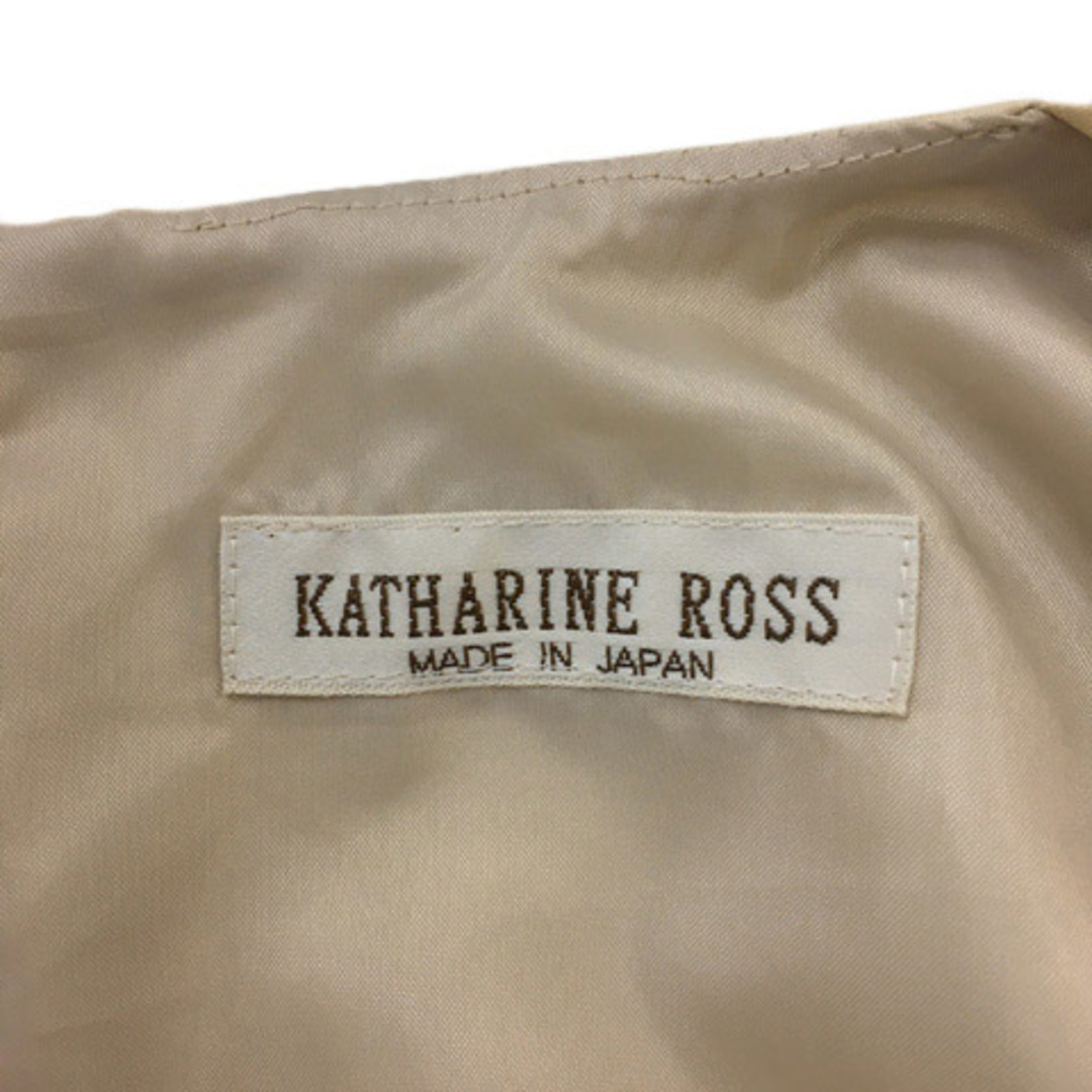 KATHARINE ROSS(キャサリンロス)のキャサリンロス ワンピース フレア 膝丈 無地 ノースリーブ M ベージュ レディースのワンピース(ひざ丈ワンピース)の商品写真