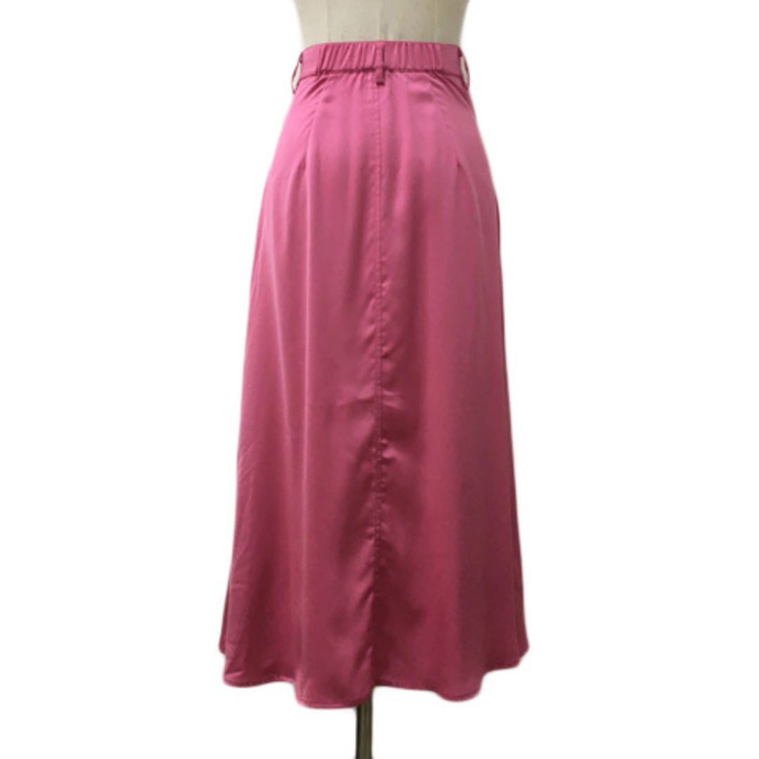 Aunt Marie's(アントマリーズ)のアントマリーズ スカート フレア ロング 光沢 ウエストゴム 無地 F ピンク レディースのスカート(ロングスカート)の商品写真