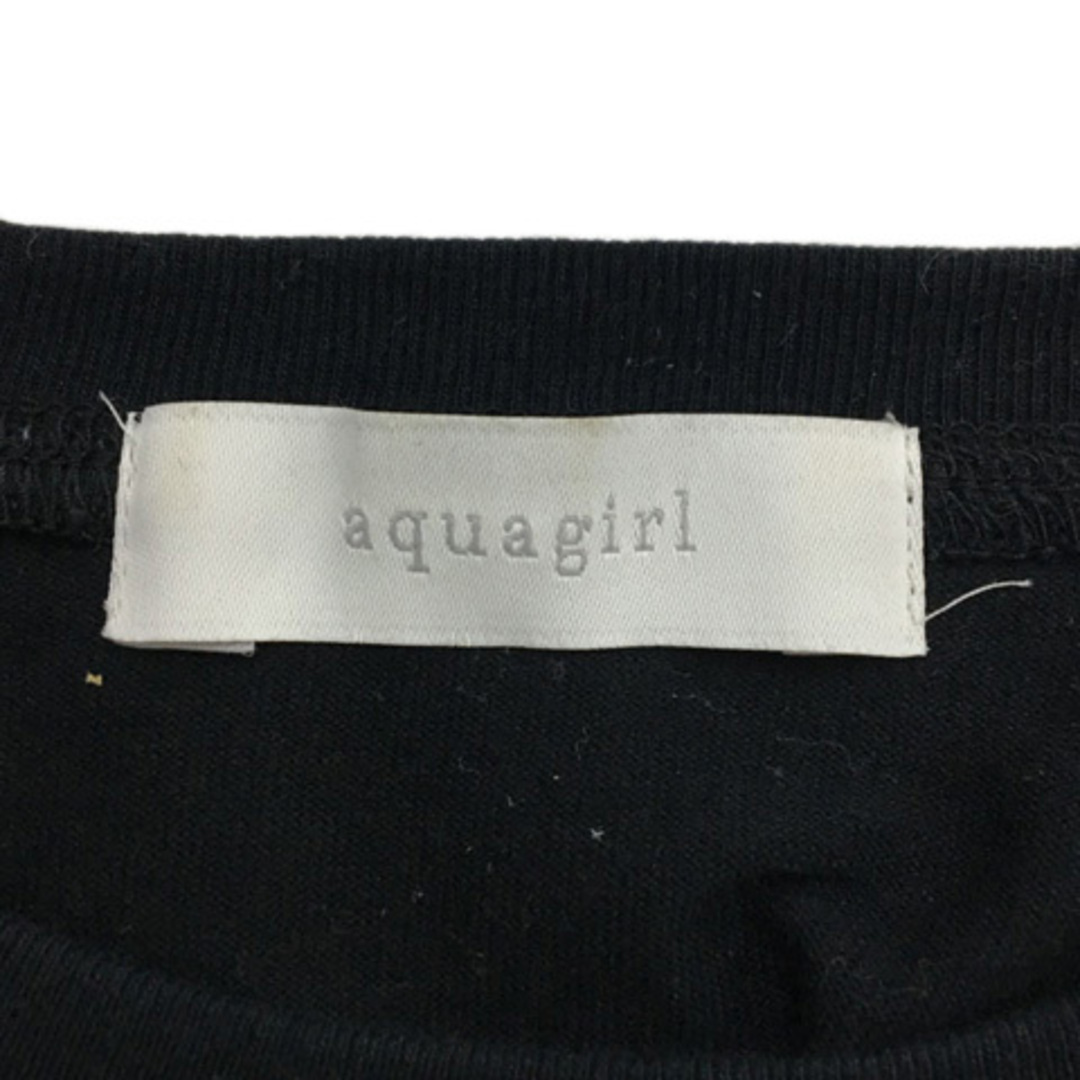 aquagirl(アクアガール)のアクアガール ワンピース フレア 膝丈 チュール 水玉 ドット 半袖 黒 レディースのワンピース(ひざ丈ワンピース)の商品写真