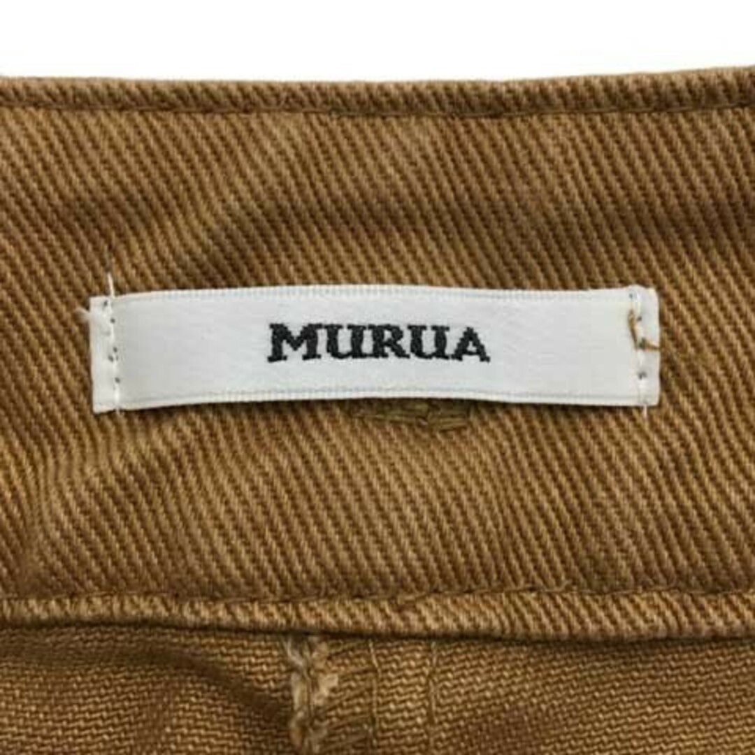MURUA(ムルーア)のムルーア パンツ チノ ワイド ロング リボンベルト タック M 茶 キャメル レディースのパンツ(チノパン)の商品写真