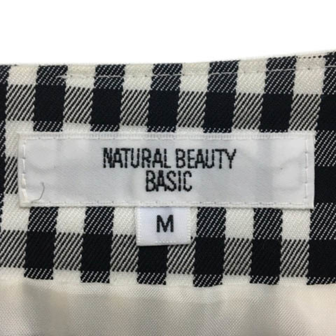 NATURAL BEAUTY BASIC(ナチュラルビューティーベーシック)のナチュラルビューティーベーシック スカート タイト ミニ チェック M 白 黒 レディースのスカート(ミニスカート)の商品写真