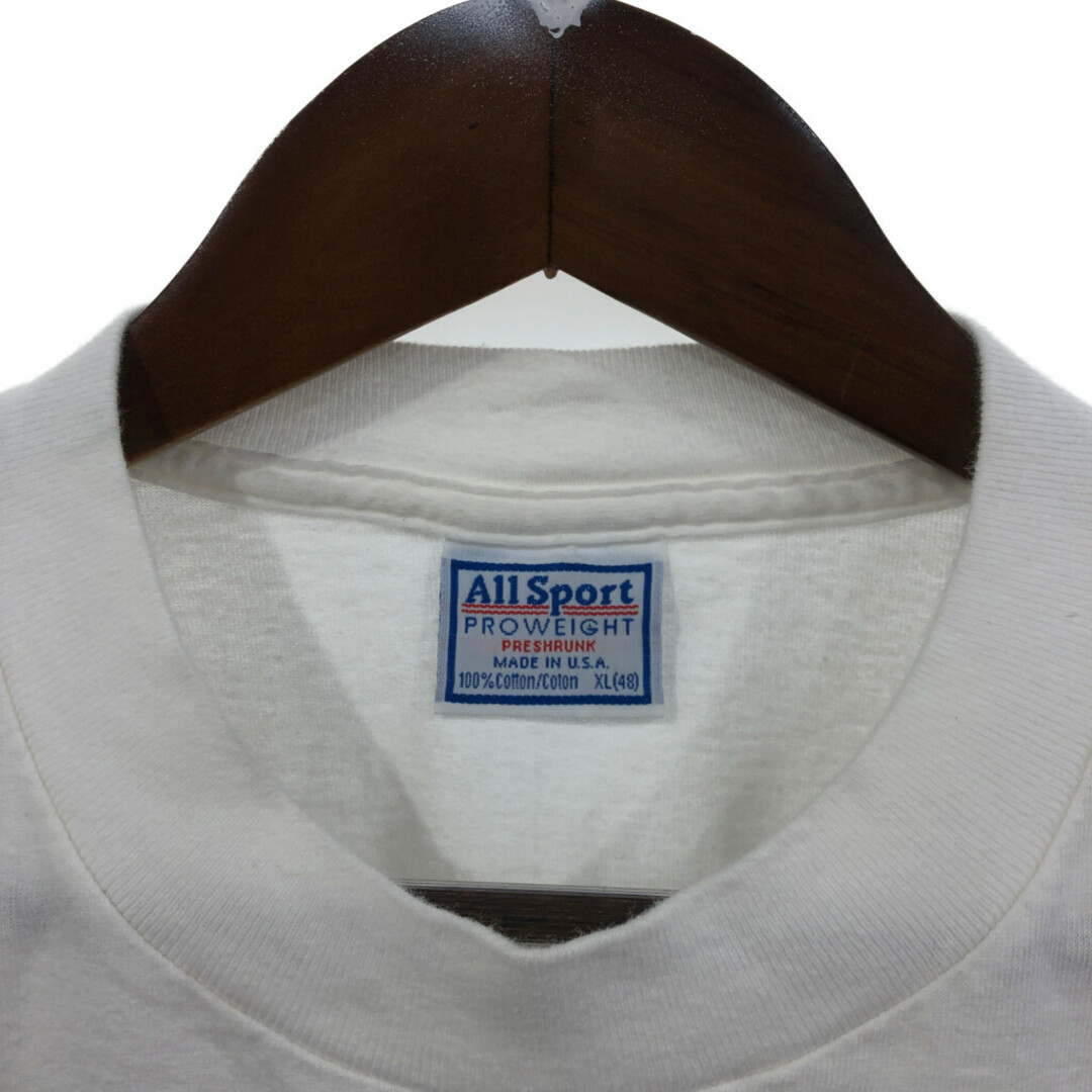 90年代 USA製 All Sports オールスポーツ ケンタッキー・ワイルドキャッツ 半袖Ｔシャツ カレッジ ホワイト (メンズ XL) 中古 古着 Q6496 メンズのトップス(Tシャツ/カットソー(半袖/袖なし))の商品写真
