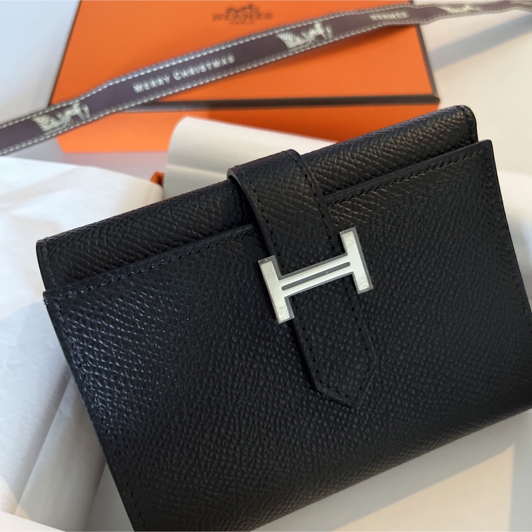 Hermes(エルメス)のHERMES エルメス ベアンコンビネ ブラック×シルバー レディースのファッション小物(財布)の商品写真