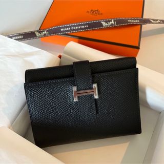 エルメス(Hermes)のHERMES エルメス ベアンコンビネ ブラック×シルバー(財布)