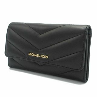 マイケルコース(Michael Kors)の【新品】マイケルコース 財布 長財布 MICHAEL KORS ジェット セット トラベル キルティング調 ラージ トライフォールド ウォレット 三つ折り 35R4GTVF9VBLACK(ブラック) アウトレット レディース JET SET TRAVEL LG TRIFOLD(財布)