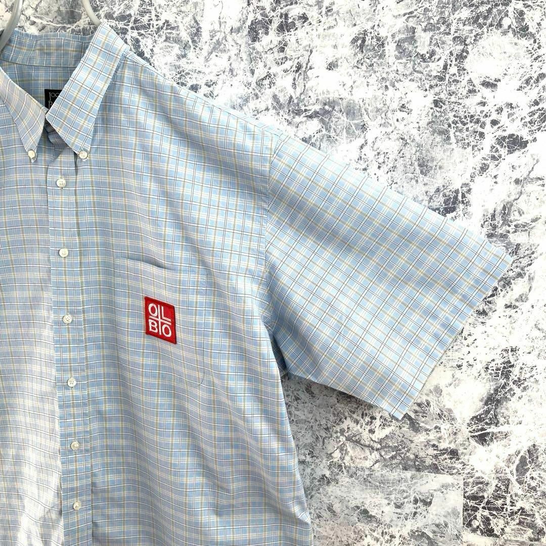 VINTAGE(ヴィンテージ)のIT38 US古着ジョスエーバンクワンポイント刺繍チロゴェック柄ビッグシャツ美品 メンズのトップス(Tシャツ/カットソー(半袖/袖なし))の商品写真