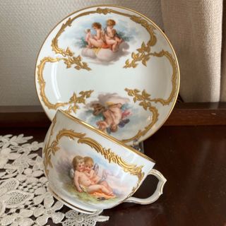 マイセン(MEISSEN)のアラレ様ご確認用　ベルリンKPM アンティーク金彩天使図CS(食器)