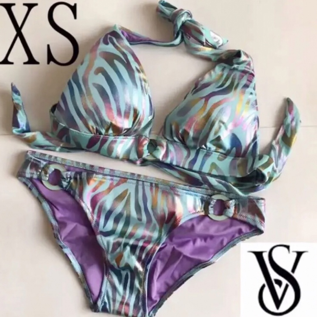 Victoria's Secret(ヴィクトリアズシークレット)のレア 新品 水着 ヴィクトリアシークレット ミランダカー ブルータイガー柄 XS レディースの水着/浴衣(水着)の商品写真