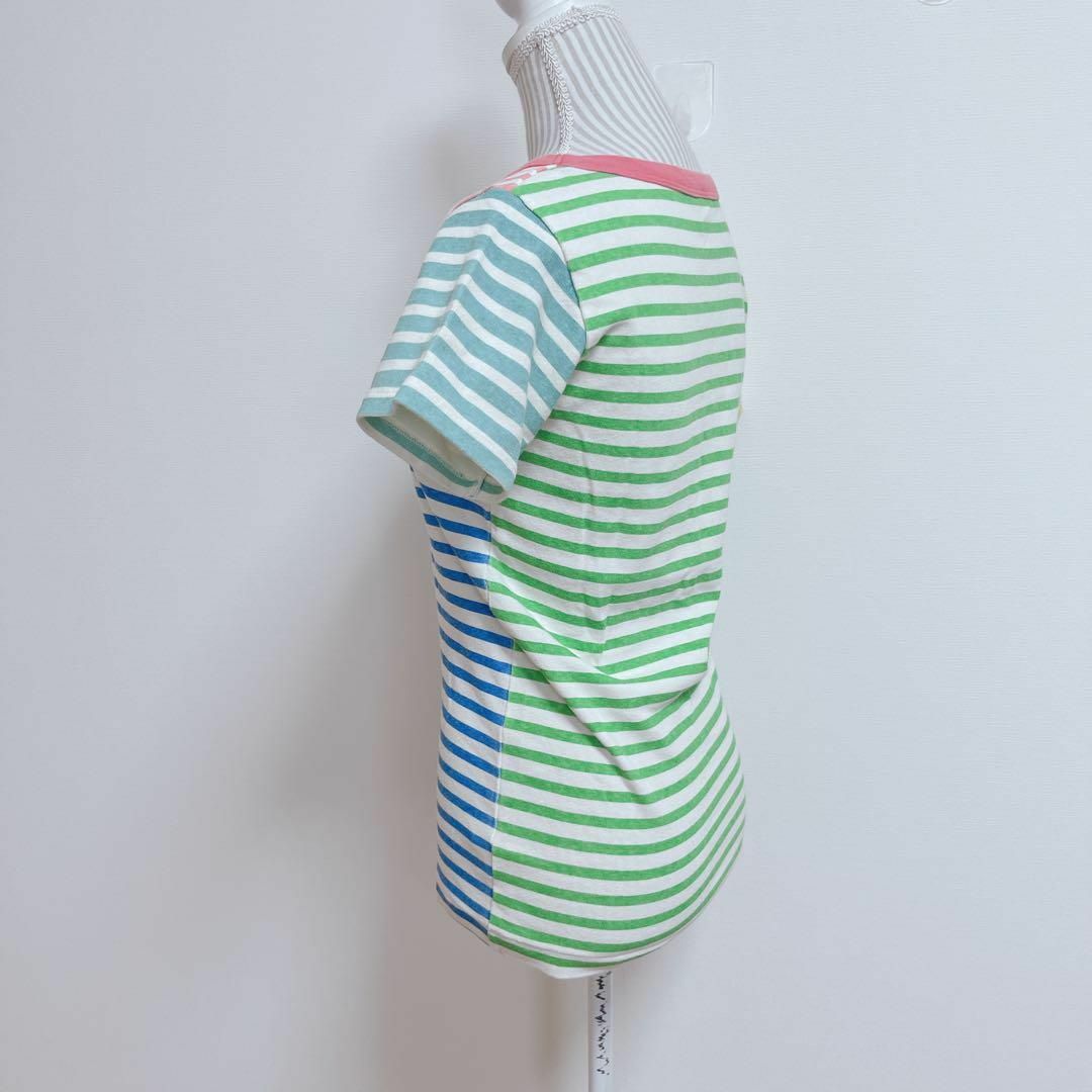 ストアーズ　クレイジーボーダーTシャツ　カラフル【36】ヴィンテージ風　コットン レディースのトップス(Tシャツ(半袖/袖なし))の商品写真