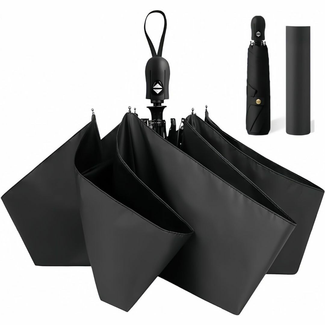 【色: ブラック】日傘 超軽量 ワンタッチ自動開閉 折りたたみ傘 UVカット 遮 レディースのファッション小物(その他)の商品写真