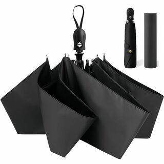 【色: ブラック】日傘 超軽量 ワンタッチ自動開閉 折りたたみ傘 UVカット 遮(その他)