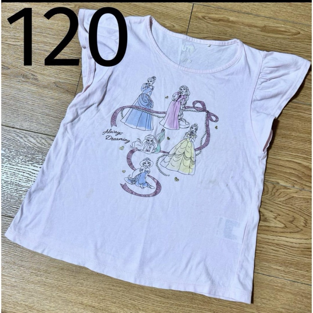 UNIQLO(ユニクロ)のUNIQLO ディズニープリンセス 半袖Tシャツ 120cm キッズ/ベビー/マタニティのキッズ服女の子用(90cm~)(Tシャツ/カットソー)の商品写真