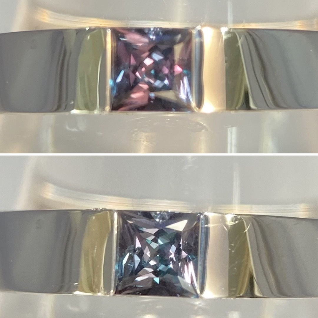 【JC5596】Pt900 天然アレキサンドライト ダイヤモンド リング レディースのアクセサリー(リング(指輪))の商品写真