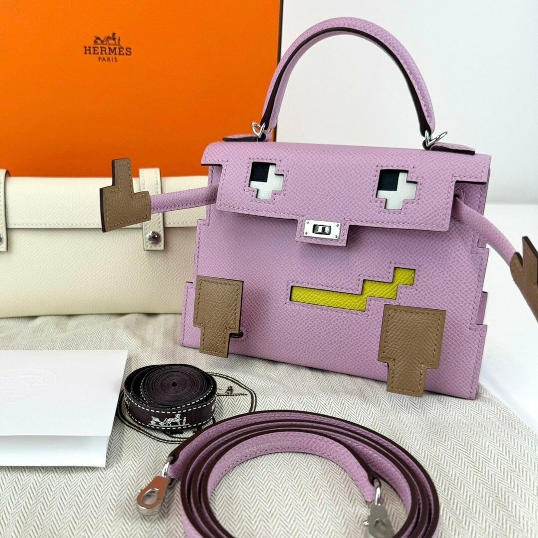 Hermes(エルメス)の新品未使用 HERMES エルメス Kelly doll picto ケリードールピクト Mauve sylvester/Chai/Lime/Nata モーヴシルベストル/チャイ/ライム/ナタ PHW シルバー金具   Epsom エプソン Stamp-U U刻 レディースバッグ 2wayバッグ ショルダーバック ハンドバッグ レディースのバッグ(ショルダーバッグ)の商品写真