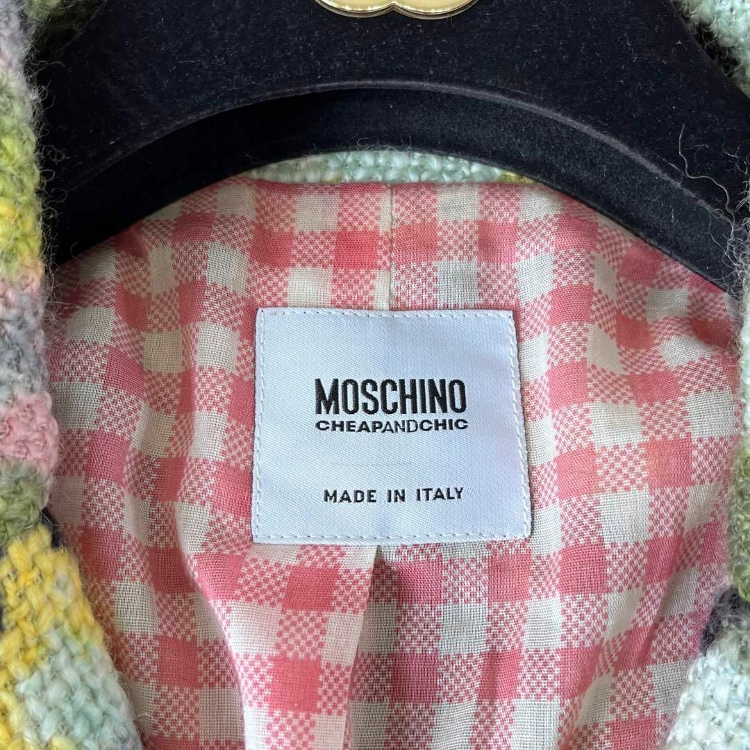 MOSCHINO(モスキーノ)の【イタリア製】モスキーノ 花柄 ツイード テーラードジャケット 42サイズ レディースのジャケット/アウター(テーラードジャケット)の商品写真