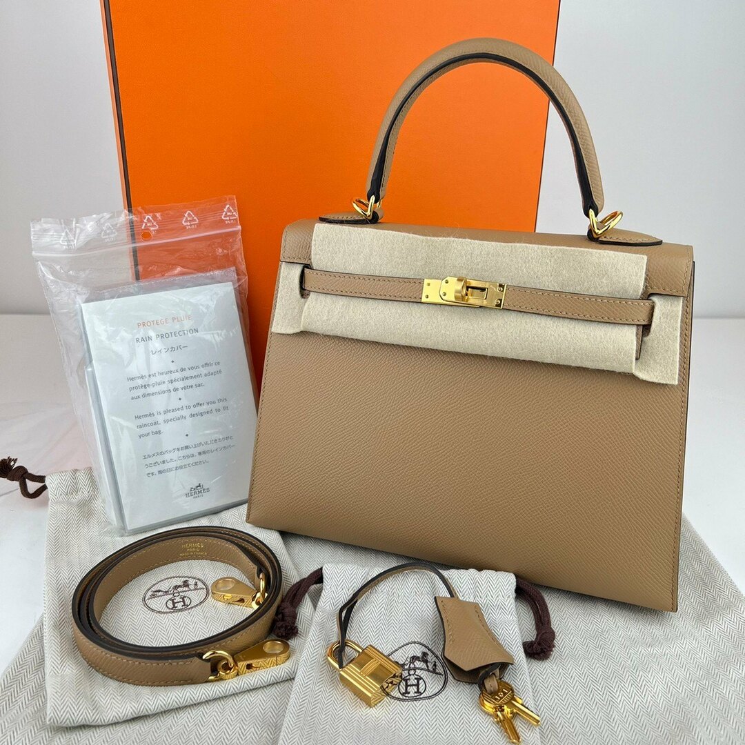 Hermes(エルメス)の新品 HERMES エルメス  Kelly25 ケリー25 Chai チャイ Epsom エプソン GHW ゴールド金具 Stamp-U U刻印 レディースバッグ 2wayバッグ ショルダーバック ハンドバッグ レディースのバッグ(ショルダーバッグ)の商品写真