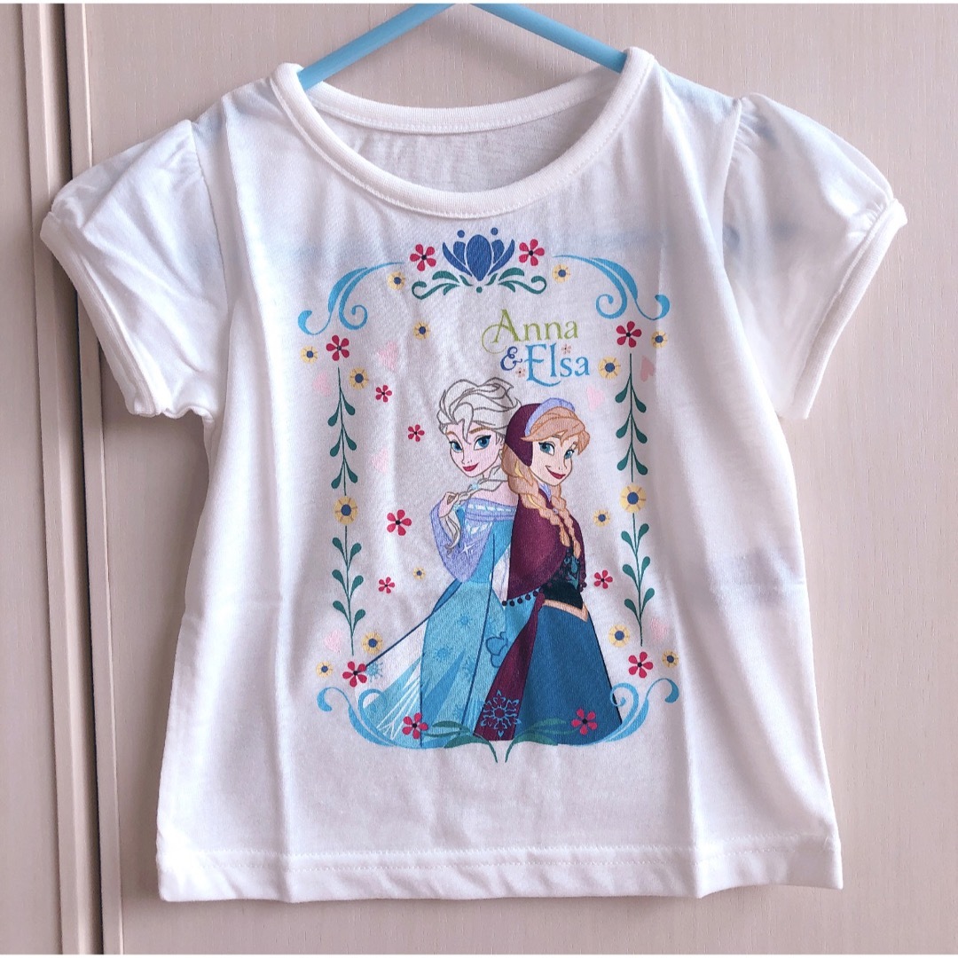 Disney(ディズニー)のアナ雪★新品未使用Tシャツ★白 キッズ/ベビー/マタニティのベビー服(~85cm)(Ｔシャツ)の商品写真