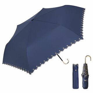 【色: 星柄-ネイビー】日傘 折りたたみ傘 超軽量 174g/194g UVカッ(その他)