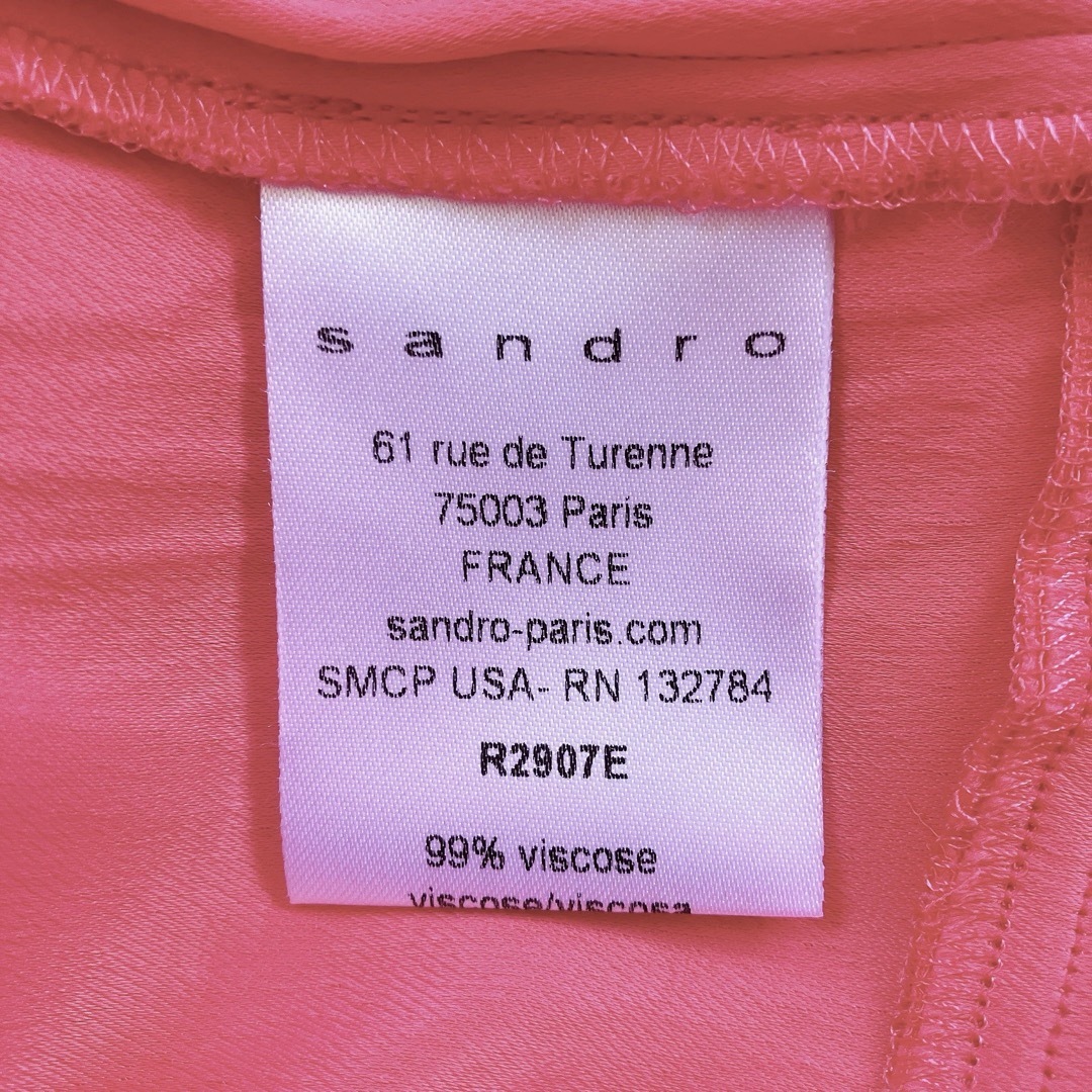 Sandro(サンドロ)のサンドロ　ワンピース　リボン　ピンク　sandro レディースのワンピース(ひざ丈ワンピース)の商品写真