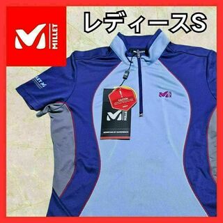 MILLET ミレー Tシャツ レディースS ブルー 半袖アウトドア スポーツ(Tシャツ(半袖/袖なし))