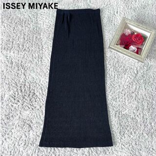 ISSEY MIYAKE - 【美品】イッセイミヤケ プリーツ ロングスカート プリーツ マキシ丈 チャコール