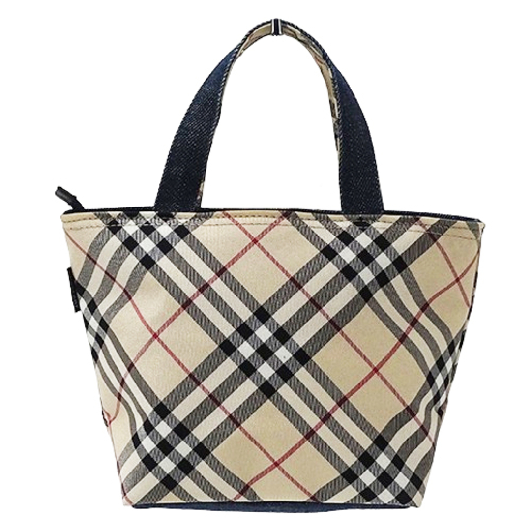 BURBERRY(バーバリー)のバーバリー BURBERRY バッグ レディース ブランド ハンドバッグ ナイロン デニム ベージュ チェック クマ ベア コンパクト ミニバッグ マイクロバッグ おしゃれ かわいい 【中古】 レディースのバッグ(ハンドバッグ)の商品写真