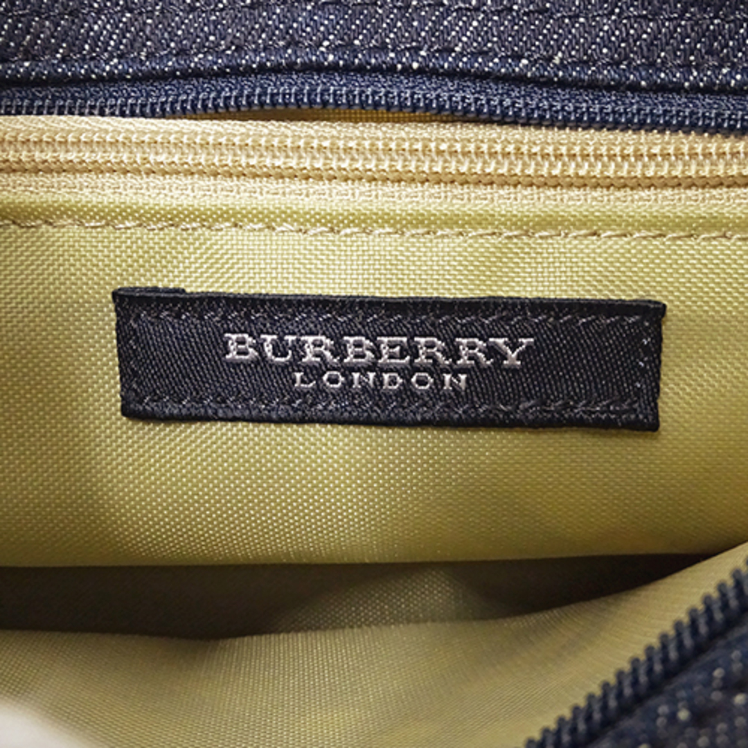 BURBERRY(バーバリー)のバーバリー BURBERRY バッグ レディース ブランド ハンドバッグ ナイロン デニム ベージュ チェック クマ ベア コンパクト ミニバッグ マイクロバッグ おしゃれ かわいい 【中古】 レディースのバッグ(ハンドバッグ)の商品写真