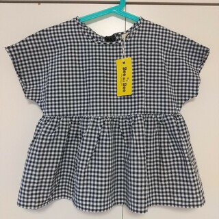 韓国子供服　Bee des Bee　バックリボン　チェック　トップス　140