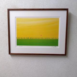 版画　横　特寸法　葉しようめい　額装仕上げ品(絵画/タペストリー)