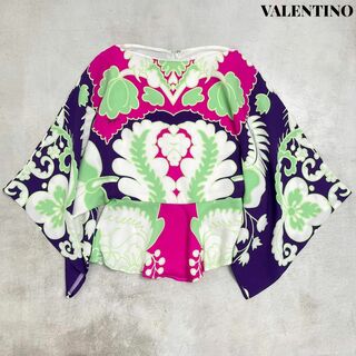 【美品】VALENTINO ヴァレンティノ シルク プリント ドレス ブラウス
