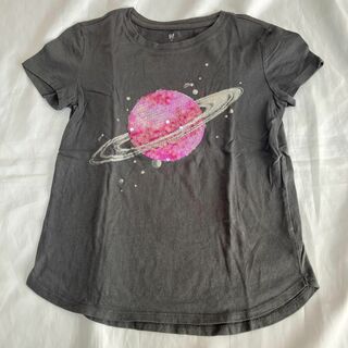 GAP Kids - 【130】GAP KIDS  Tシャツ　グレー　惑星デザイン　キラキラ