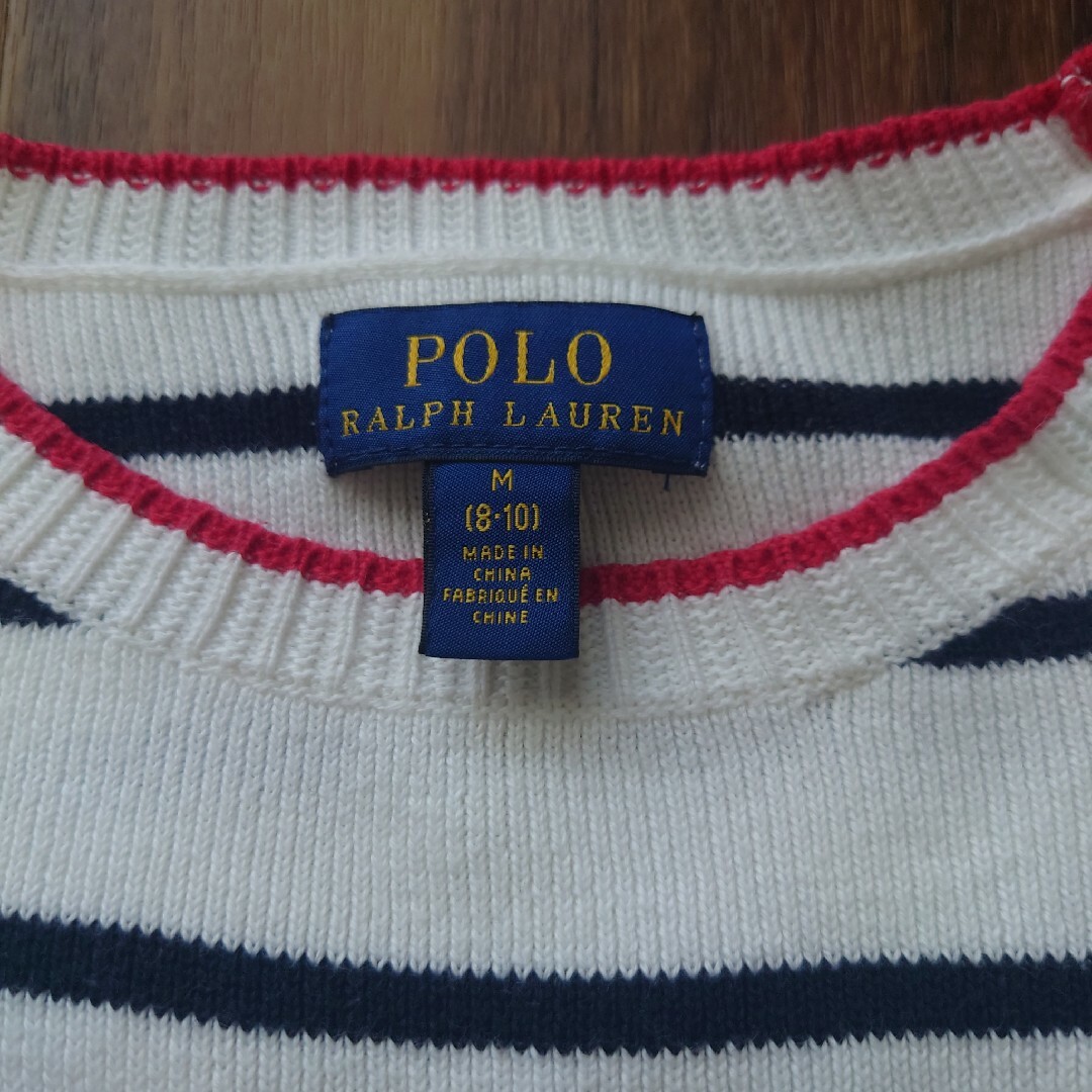 POLO RALPH LAUREN(ポロラルフローレン)の【ポロ　ラルフ・ローレン】コットン/セーター/ボーダー/140センチ キッズ/ベビー/マタニティのキッズ服女の子用(90cm~)(ニット)の商品写真