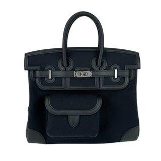 エルメス(Hermes)の新品 HERMES エルメス バーキン25 Birkin25 cargo バーキン25 カーゴ Black ブラック Toile goeland/Swift トワルゴエラン/スイフト PHW シルバー金具 Stamp-B B刻印 レディースバッグ ハンドバッグ(ハンドバッグ)